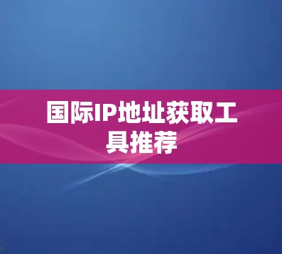 国际IP地址获取工具推荐