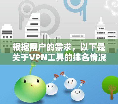 根据用户的需求，以下是关于VPN工具的排名情况的整理报告。这份报告包括主要的VPN工具软件、用户数量、评价和主要特点，以帮助用户了解这些工具的受欢迎程度和功能
