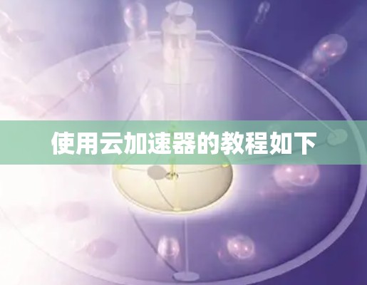 使用云加速器的教程如下