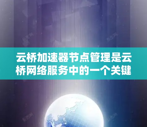 云桥加速器节点管理是云桥网络服务中的一个关键部分，负责加速数据传输、处理请求等任务。以下是对云桥加速器节点管理的详细步骤和分析